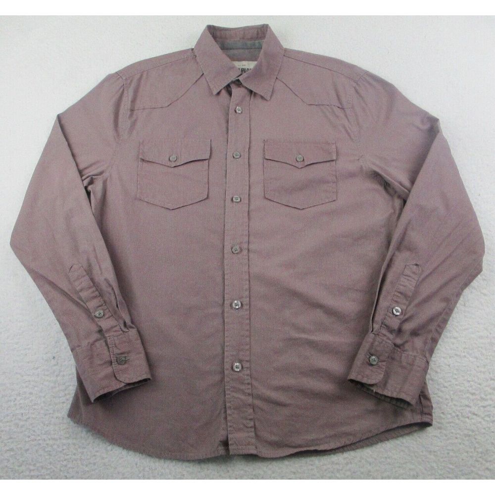 Men's Casual Long-Sleeve Button-Down Shirt - Dusty Mauve
